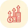 Financial growth chart icon with dollar sign.